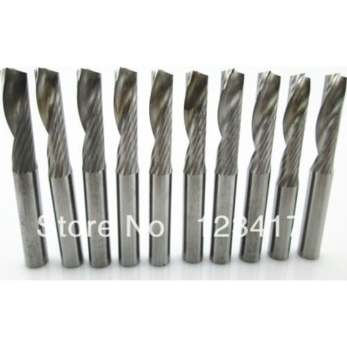 10 pcs 6*17MM Single Flute Spiral Tungsten Steel Carbide Mill, Carving Bits, CNC Cutting Tools, Wood CNC Router Bits