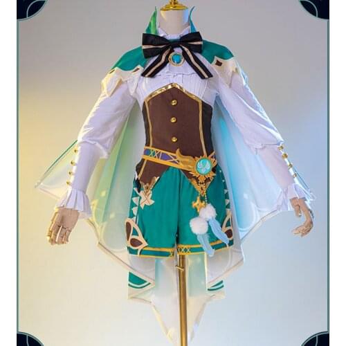 Game Genshin Impact Venti Mondstadt Wind God Cosplay Costumes Men Women Gorgeous Uniform Suit for Halloween Christmas Party