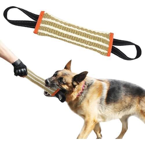 Durable Dog Bite Tug Toy With 2 Handles Interactive Pet Chewing Toy For Puppy Training Malinois German Shepherd Rottweiler
