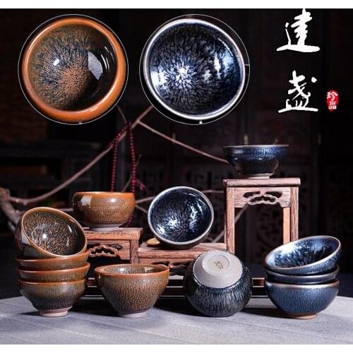 Master Handmade Ceramic Jianzhan Master Cup Teacup Single Cup Tea Bowl Tea Cup Mid-Autumn Festival National Day Gift Logo