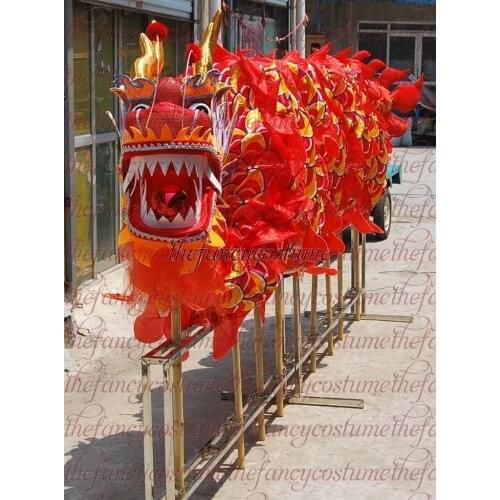 10M 6 adult CHINESE DRAGON DANCE silk Folk Festival Celebration Lion dance Kongfu mascot Costume parade stage props