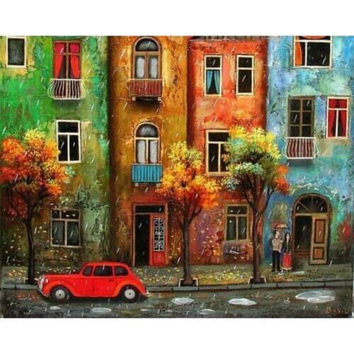 Paint By Numbers Kits for Adult, DIY Canvas Painting for Adults Beginner-Abstract house