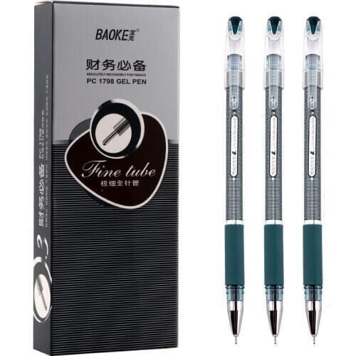 12 Baoke Neutral Pen Pc1798 Financial Extremely Fine Neutral Pen 0.3mm Accounting Signature Pen Full Needle Water Pen