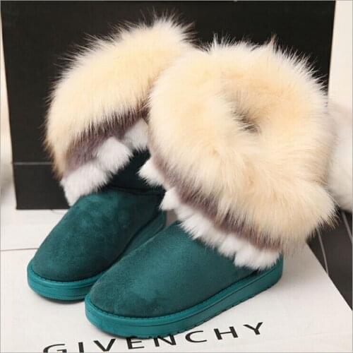 New Women Boots Winter keep Warm Fur Boots Womens Snow Boots Flat Thick heel with round head short boot C406