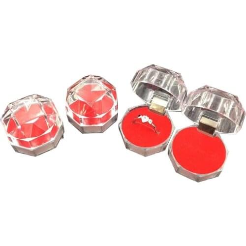 Wholesale 10Pcs/lot Acrylic Transparent Jewelry Packaging Box Ring Earring Storage Holder Case Organizer