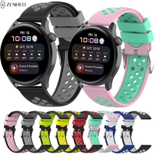 22mm Watch Strap for Huawei Watch 3/Watch 3 Pro Replacement Sports Silicone Watchband for Huawei Watch GT2 Pro/GT2 46mm