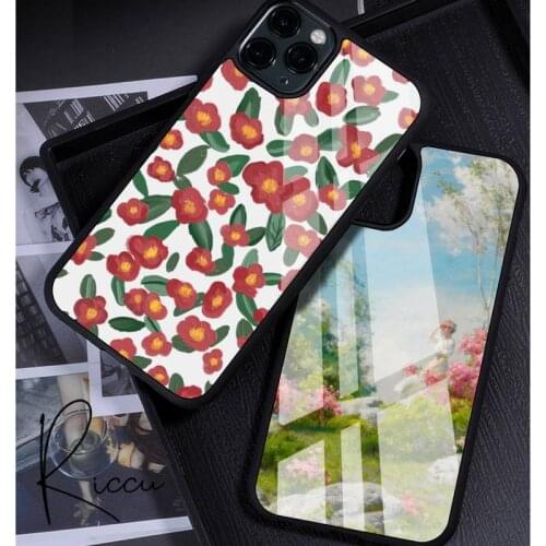 Oil painting spring flowers Phone Case Rubber for iPhone 12 11 Pro Max XS 8 7 6 6S Plus X 5S SE 2020 XR 12Mini case