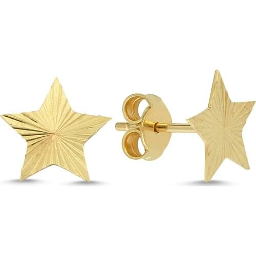 14k (585) Gold Star Earrings