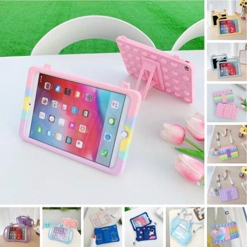 Silicon Case for IPad 10.2 7th 8th 9.7 2017 2018 Kids Case for IPad Mini Air Pro 10.5 11 Tablet Shockproof Kickstand Cover Funda