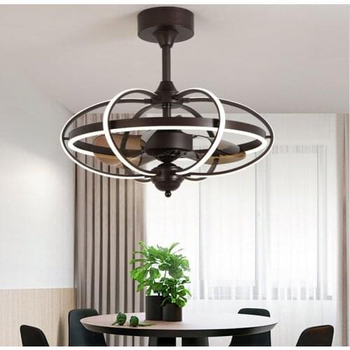 Invisible Integrated Ceiling Fan Light Living Room Dining Room Bedroom Nordic Modern Minimalist Inverter Dream Fan Chandelier