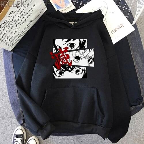 Anime Demon Slayer Kamado Tanjirou Hoodie Harajuku Sweatshirt Kimetsu No Yaiba Hoodie Women Streetwear Tops Kawaii Clothes
