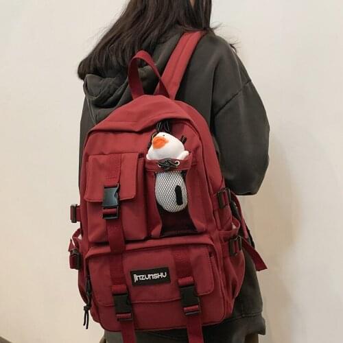 2021 New Solid Color Waterproof Nylon Women Backpack Men Big Book Bag Female Student College Schoolbag Cool Laptop Backpack Male