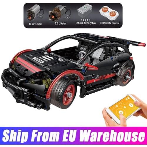 MOULD KING High-Tech Building Blocks The Motorized Hatchback Type R Car Model Remote Control Car Assembly Bricks Kids Toys Gifts