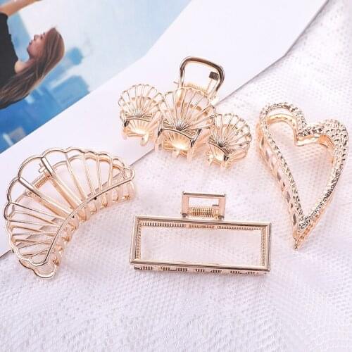 1Pcs Fashion small Simple Wild Geometric Hair Claw For Women Girls Clamps Hair Crab Metal Hair Clip Claw Accessories Headwear