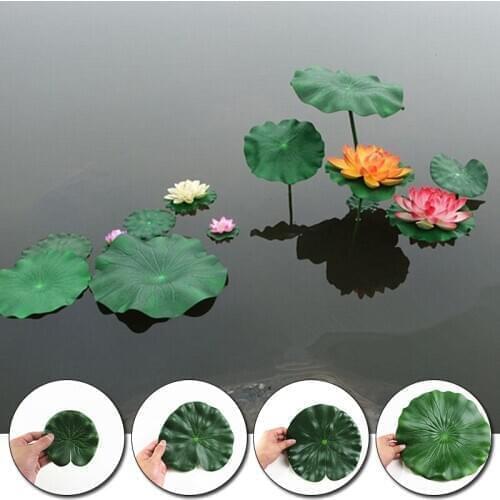 10/15/18/22/28/40CM Floating Pool Decoration Water Decorative Aquarium Fish Pond Scenery Lotus Leaf