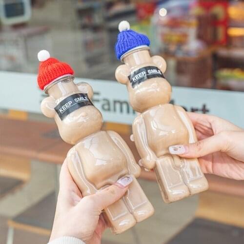 10pcs Net red 380ml PET plastic ice coffee bottles birthday party favors milk tea cup yogurt bottle with aluminum foil cover