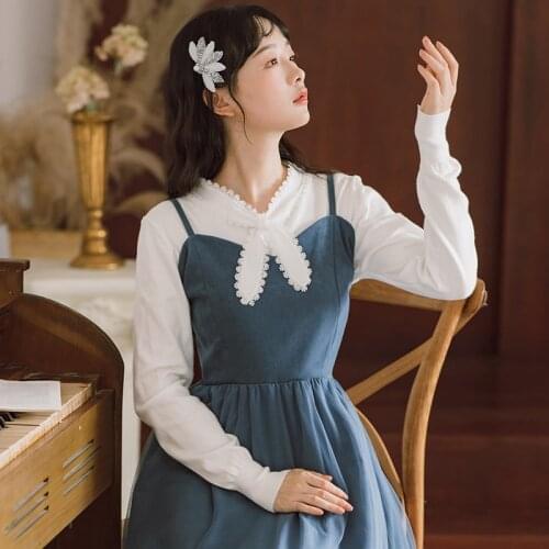 2020 new fashion womens clothing autumn Vintage Acrylic Bow Pullovers