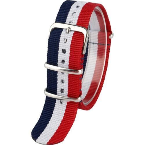 22mm Watch Strap Band Nylon Fabric Canvas Casual Replacement Bracelet Stripe Men Women Outdoor Sport Steel Pin Buckle Watchband