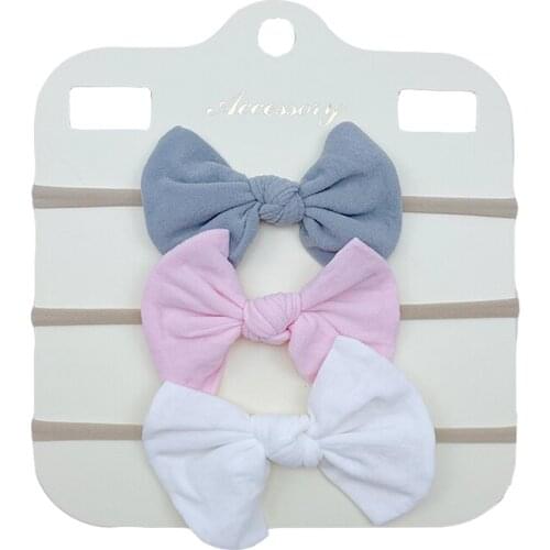 3pcs/set Baby Kids Girls Mini Bowknot Nylon Hairband Elastic Headband Newborn Baby Girl Headbands