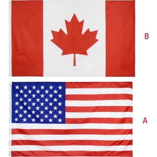 3x5ft 90x150cm US American Flag Canadian Canada Maple Leaf Banner with Grommets 667A