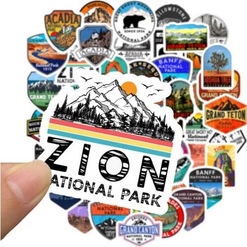 50pcs National Park stickers Forest Service National Park Graffiti Waterproof Vinyl Skateboard Car Sticker suitcase laptop