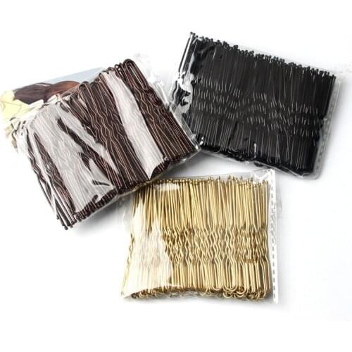 50 Pcs/Bag 6cm U Shaped Alloy Hairpins Waved Hair Clips Simple Metal Bobby Pins Barrettes Bridal Hairstyle Tools Hair Pins