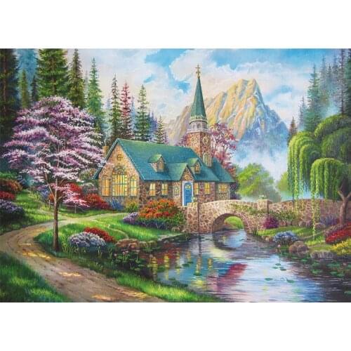 Woodland Seclusion 5d diy diamond painting Beautiful House cross stitch full beads diamond embroidery sale mosaic pattern AA359