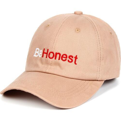 BeHonest Hat 100% Cotton Letter Design Embroidered Dad Hat Snapback Be Honest Baseball Cap Men Women Unisex Dropshipping