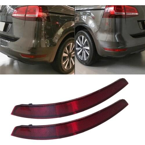 DHBH-Car Red Rear Bumper Light Reflector Tail Lamp Warning Light Reflector Fog Lamp for-Sharan 2011-2016