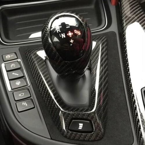 Real Carbon For BMW M2 F87 M3 F80 M4 F82 M5 F83 F10 F85 X5M F86 X6M F12 F13 Car Gear Shift Knob Cap Cover Sticker Panel Trim