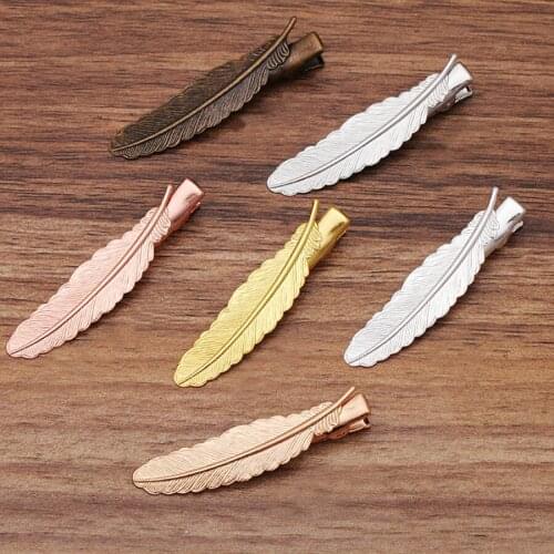 40pcs Hair Clips Metal Feather Shape Hairpins Headpiece Bobby Pins DIY Girls Baby Headdress Jewelry Styling Accessories Tools