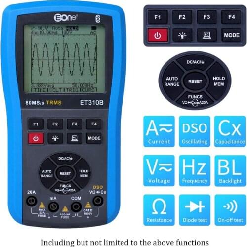 ET310B Digital Multimeter Oscilloscope Wireless Bluetooth Extended Oscillometers 80m Sampling 20MHz Analog Bandwidth 4000 Count