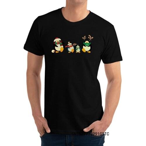 Newest Tops & Tees Holiday penguins Clothing Shirt 2021 Hot Sale Gift Short Sleeve Cotton Crewneck Men T-Shirt Camisas Hombre