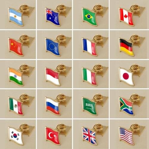 G20 Flag Brooch Badges Lapel Pins