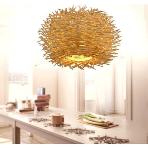 Southeast Asia rattan art bird cage bamboo Chandelier (No light bulb)