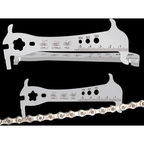 6 in 1 Bicycle Bike Chain Wear Indicator Hook Ruler Disassembly Assembly Tool Bike Chain
