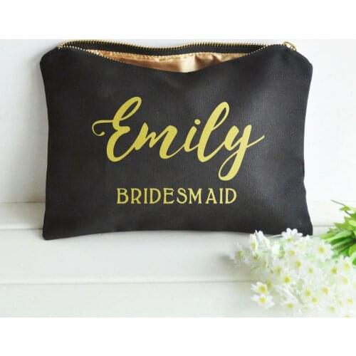 Personalised Bridesmaid Gift Make Up Bag,Bridesmaid Gift,Wedding Thank you Gift,Gift for Bridal Party,Makeup Cosmetic Bags