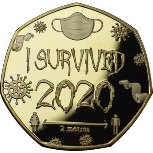 Gift Collection I Survived 2020 Coins Memories Of The Past Gifts Special Souvenir Metal Gold Collectible Special Coins
