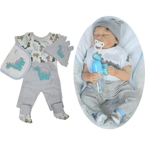 6 Pieces Comfortable Cotton Clothes for 22-23inch Reborn Baby Girl Boy Doll Short Sleeve Rompers Jumpsuit Pants Hat