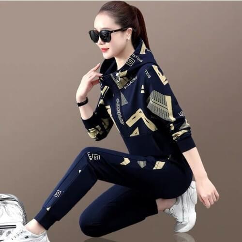 Two Piece Set Women Hoodies and Pants Female Tracksuit Hooded Sweatshirt Causal Autumn Spring Outfits Suit Clothes Size M-3XL