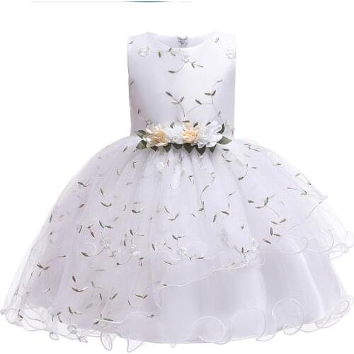 Summer Girls Sleeveless Princess Dress Flower Bowknot Birthday Wedding Party Dresses Chilldrens Clothing