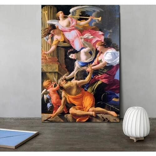 Modular Picture Simon Vouet Canvas Painting Angel Wall Art Hope Posters Love Print Modern Strangling of Beauty Home Decor Office