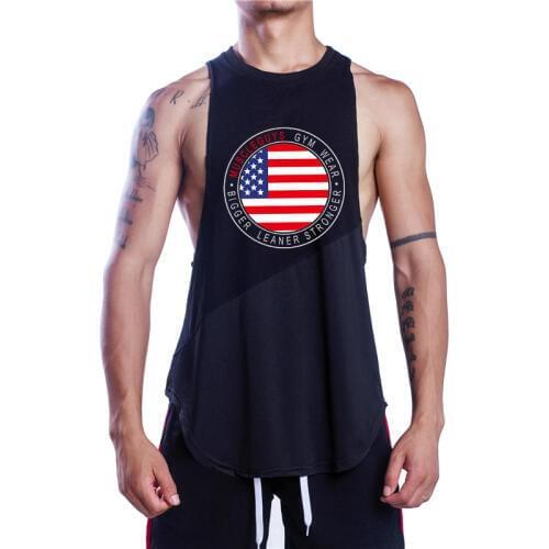 Muscleguys Brand Bodybuilding Sleeveless Shirts Mens Fitness Stringer Tank Tops Sportwear Vest Cotton + Mesh Gyms Clothing