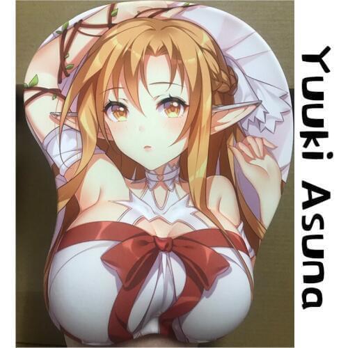 Apan Anime Sword Art Online Yuuki Asuna 3D Soft Gel Gaming Mouse Pad Ergonomic Mousepad With Wrist Support