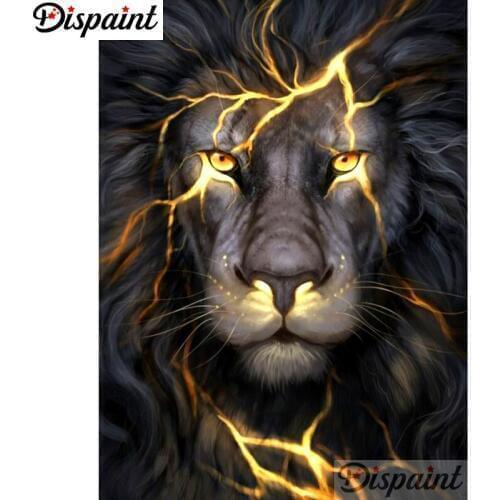 Dispaint Full Square/Round Drill 5D DIY Diamond Painting "Animal lion scenery" 3D Embroidery Cross Stitch Home Decor Gift A10515