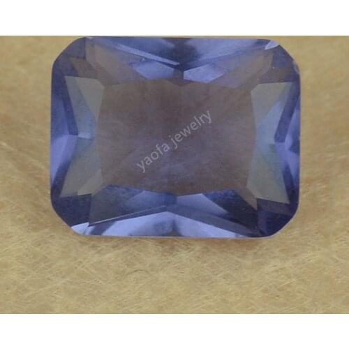 Wholesale 3x5~13x18mm 5A Rectangle Octangle Shape Cut Purple Blue Color Loose Synthetic Glass Stone Violet Gems For Jewelry