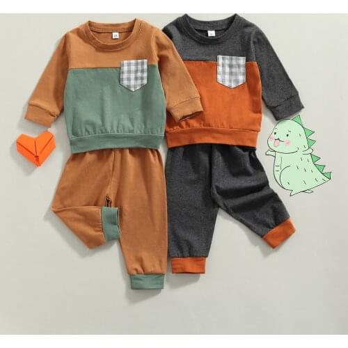 Citgeett Autumn Toddler Infant Baby Boys Casual Outfits Long Sleeve Sweatshirt + Pants Clothes Set