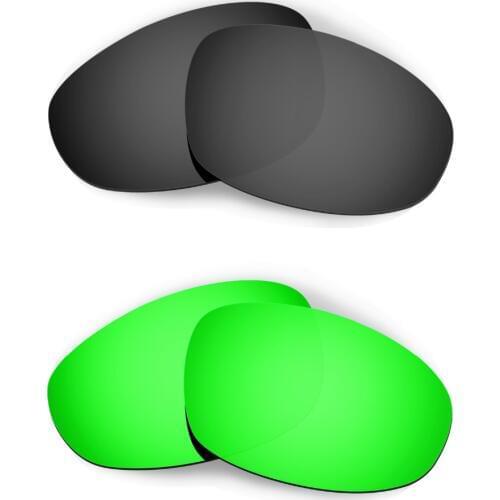 HKUCO For Juliet Sunglasses Polarized Replacement Lenses Black/Emerald Green 2 Pairs