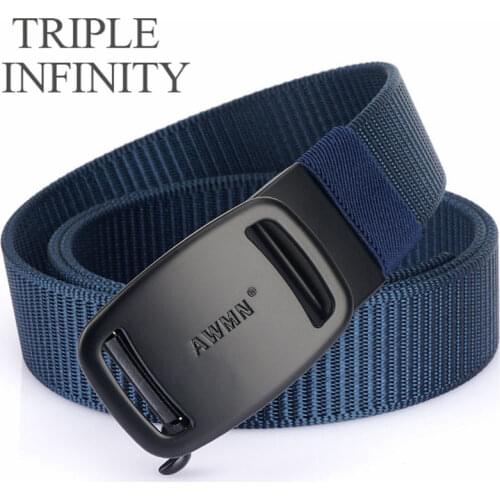 Fashion Male Automatic Buckle Belts For Men Authentic Girdle Trend Nylon Mens Belts Adjustable Wearable Casual Jean Pants Belt