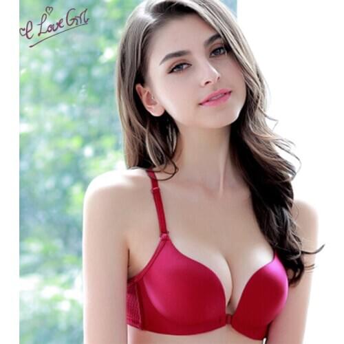 Elovegirl Sexy Front Closure Bras For Women Sexy Lingerie Push Up Bra Small Chest Bralette Underwire Seamless Underwear